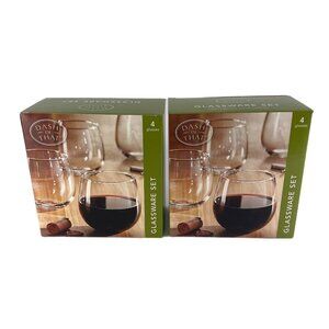 8 Dash of That Clear Stemless Red Wine Glasses by Libby, 16.75 oz, NIB 2 • 4-pk